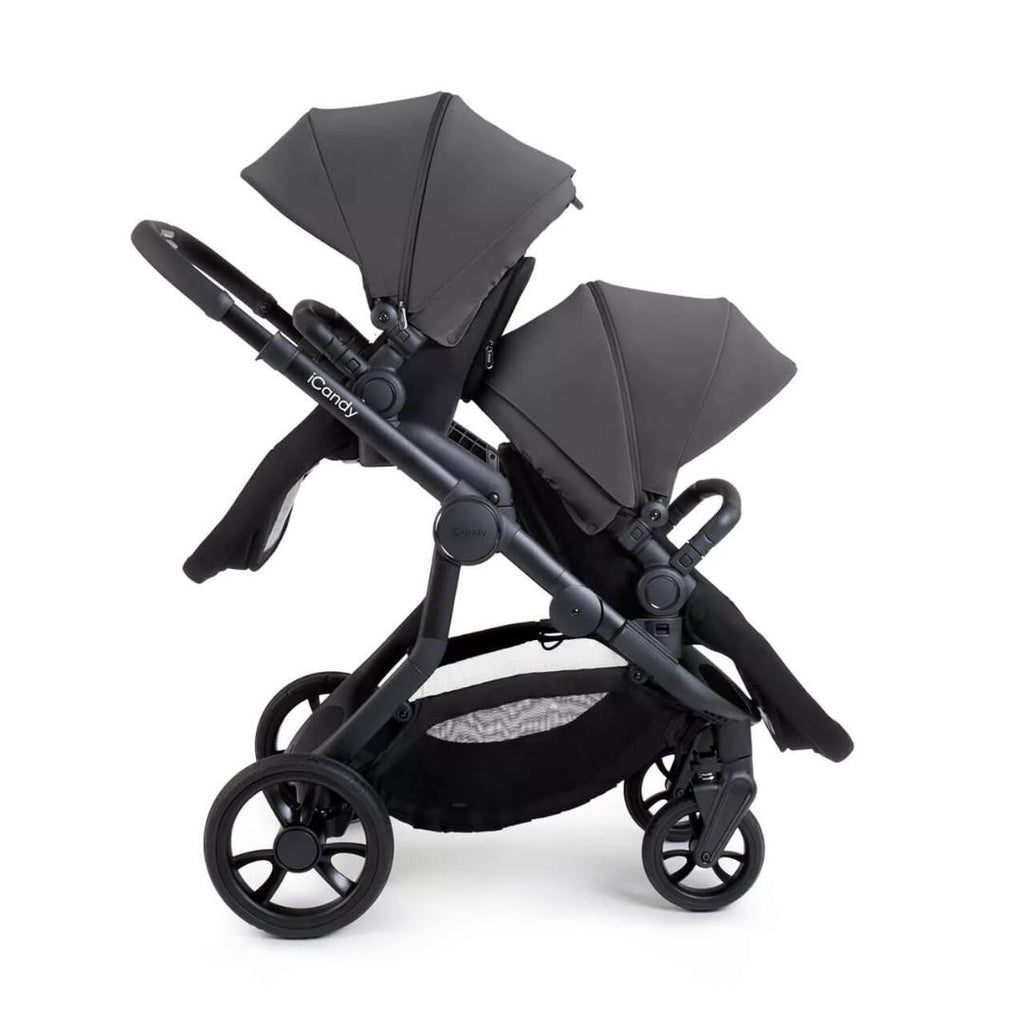 iCandy Orange 4 Double Pushchair Bundle | Fossil on Black