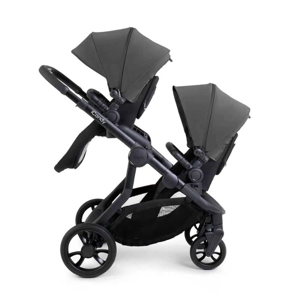 iCandy Orange 4 Double Pushchair Bundle | Fossil on Black