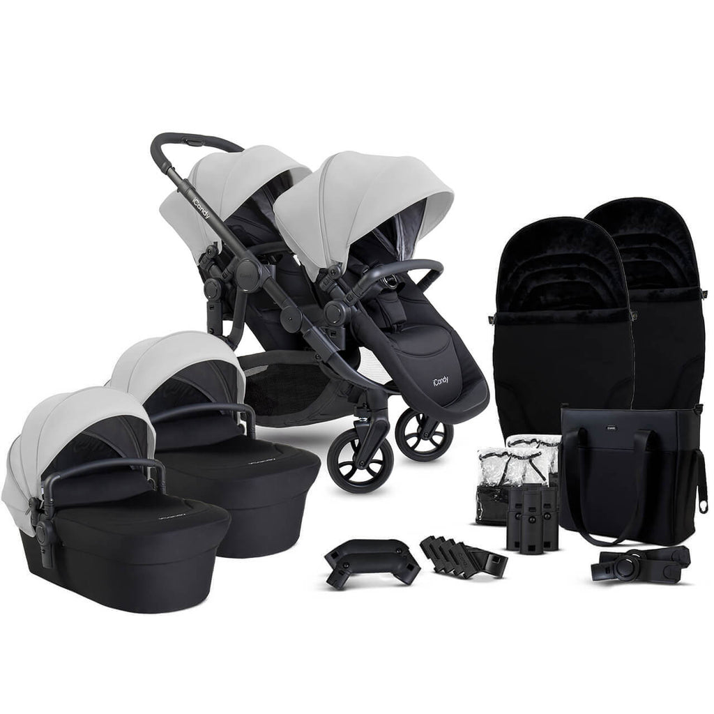 iCandy Orange 4 Twin Pushchair Bundle | Glacier