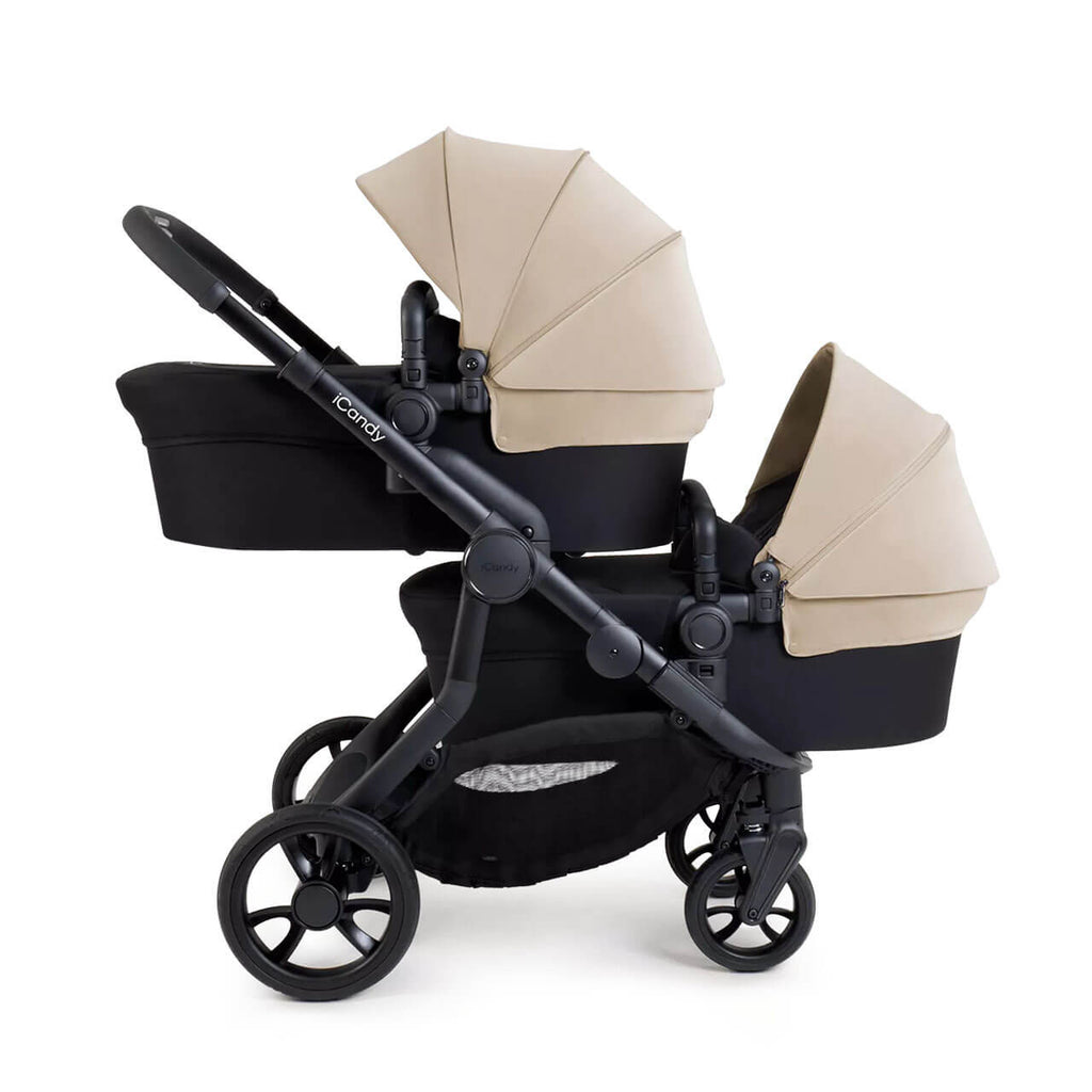 iCandy Orange 4 Complete Twin Travel System Bundle | Latte on Black