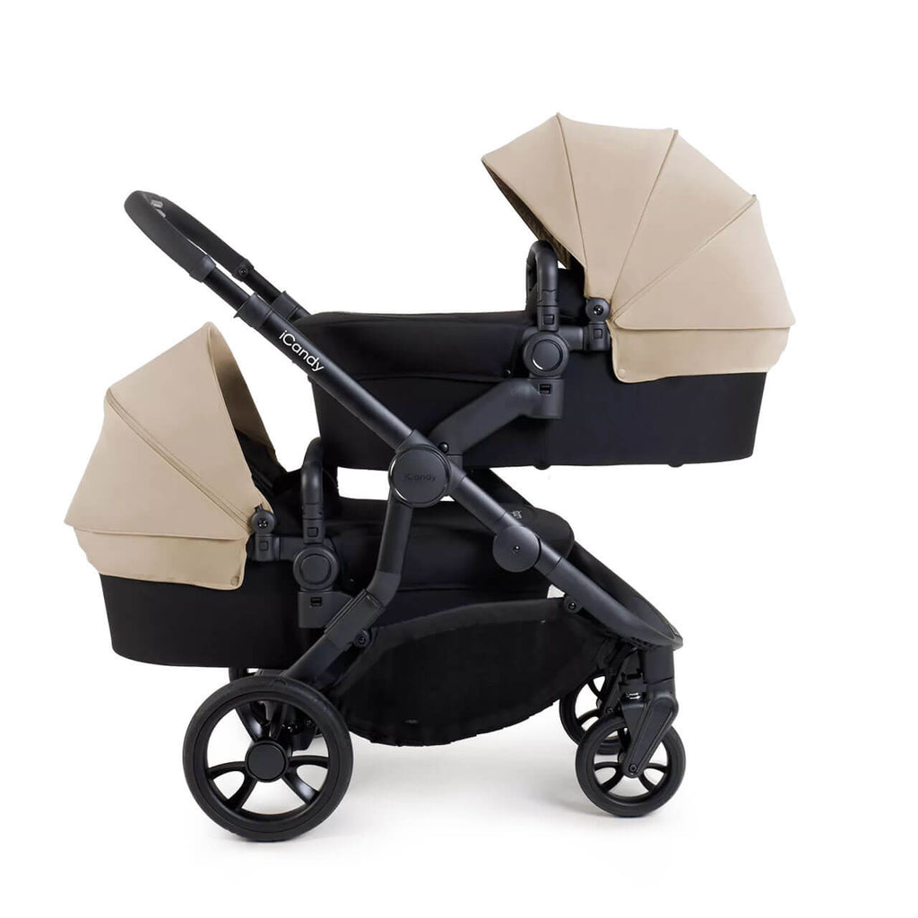 iCandy Orange 4 Twin Pushchair Bundle | Latte on Black