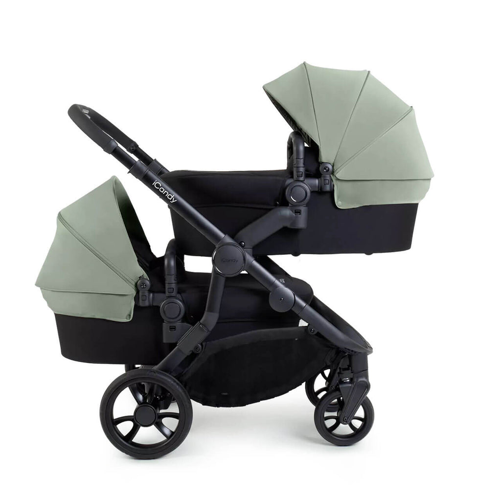 iCandy Orange 4 Twin Pushchair Bundle | Pistachio on Black