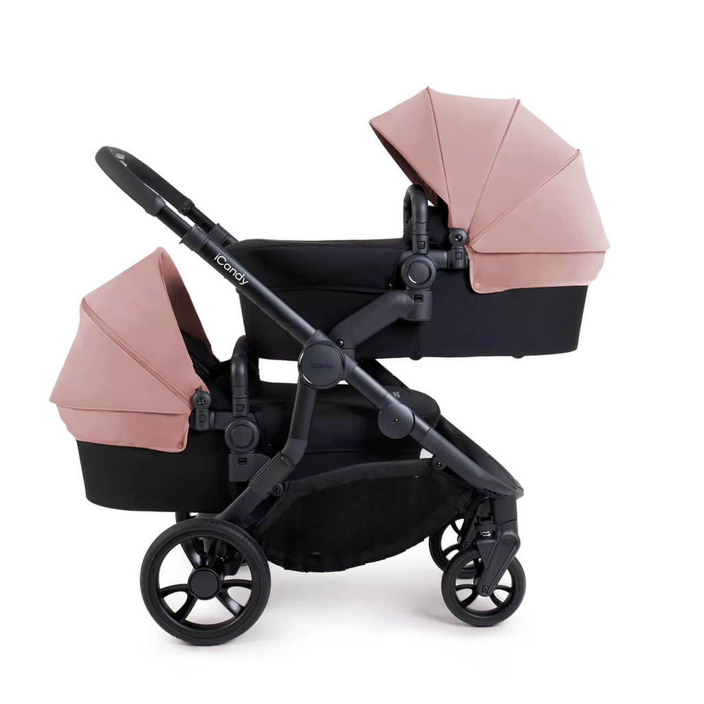 iCandy Orange 4 Twin Pushchair Bundle | Rose on Black