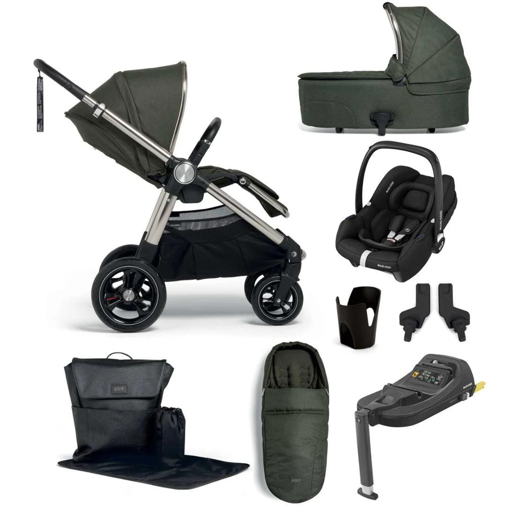 Mamas & Papas Ocarro 9-Piece Complete CabrioFix Bundle - Hunter Green