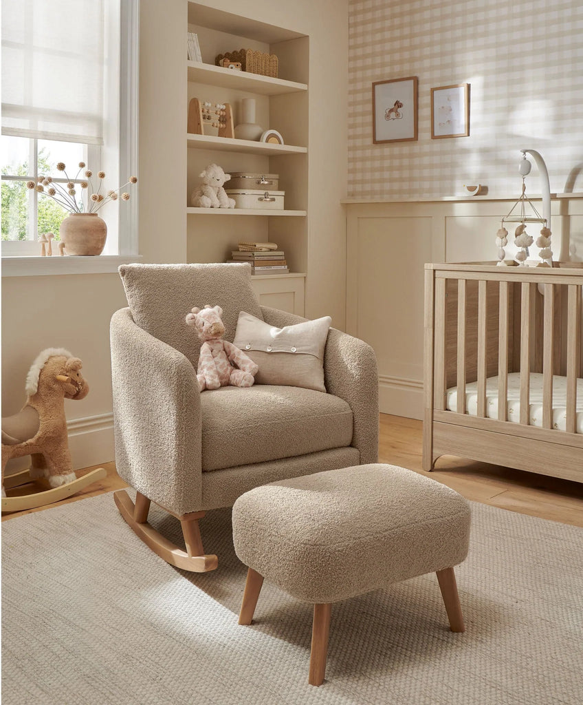 Mamas & Papas Alma Nursing Chair & Stool | Fawn Boucle