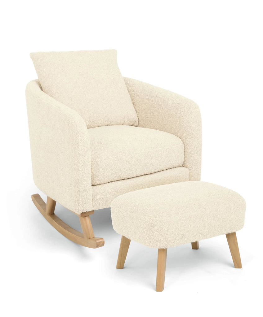 Mamas & Papas Alma Nursing Chair & Stool | Off White Boucle