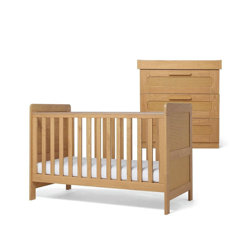 Mamas & Papas Esna 2 Piece Cotbed Set with Dresser Changer | Rattan