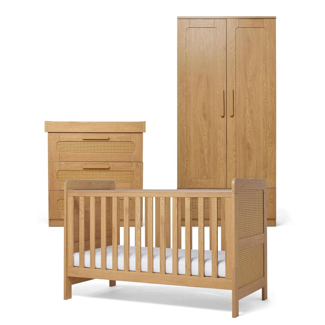 Mamas Papas Esna Piece Cotbed Set with Dresser Changer Wardrobe