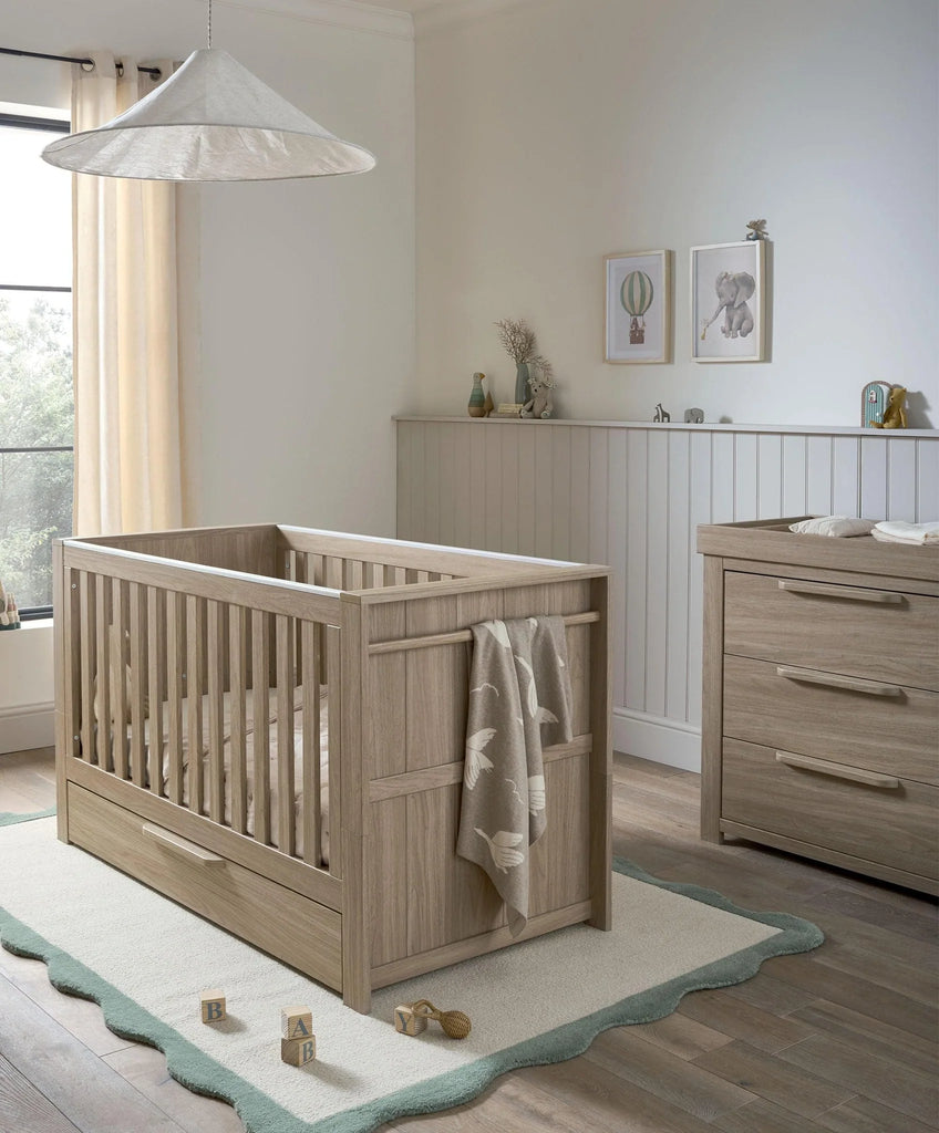 Mamas & Papas Franklin Set (Cotbed & Dresser) | Natural Oak