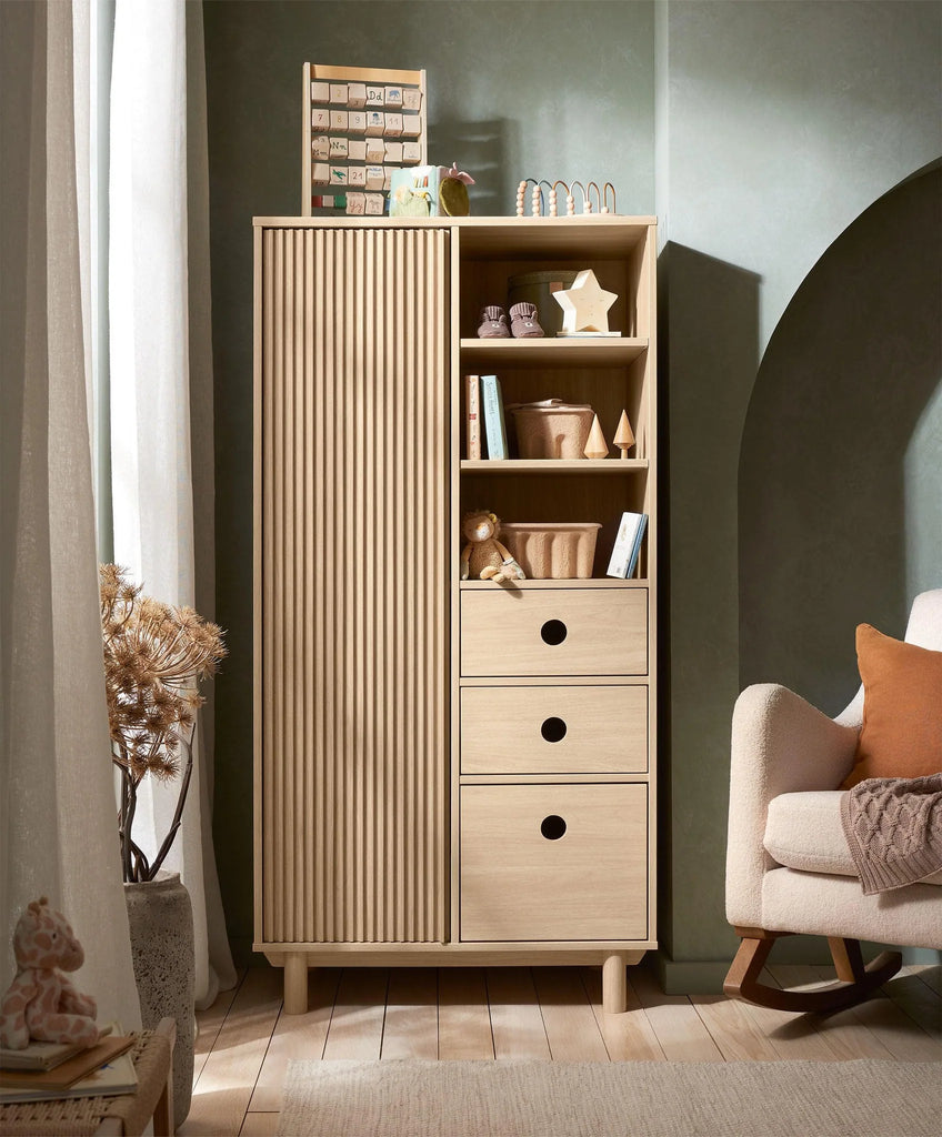 Mamas & Papas Oska Narrow Range (Cotbed, Narrow Dresser & Wardrobe) | Natural Oak