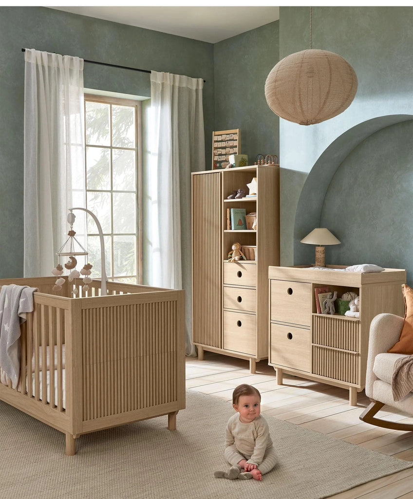 Mamas & Papas Oska Narrow Range (Cotbed, Narrow Dresser & Wardrobe) | Natural Oak