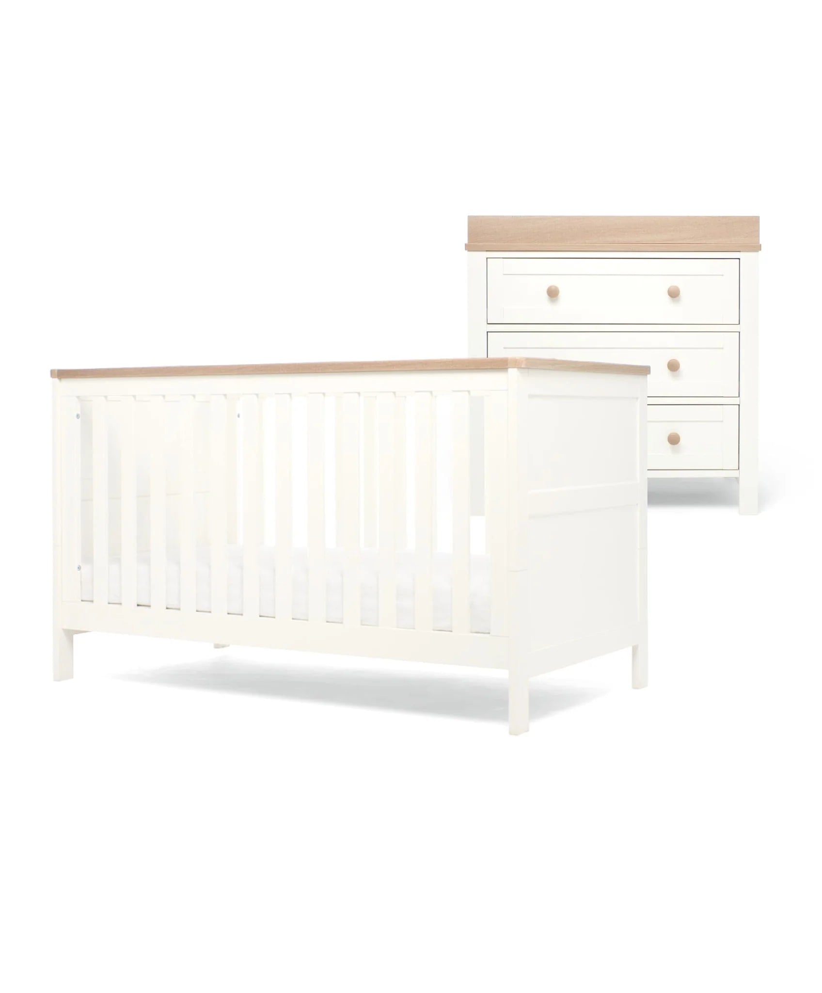 Mamas Papas Wedmore 2 Piece Furniture Set White Natural