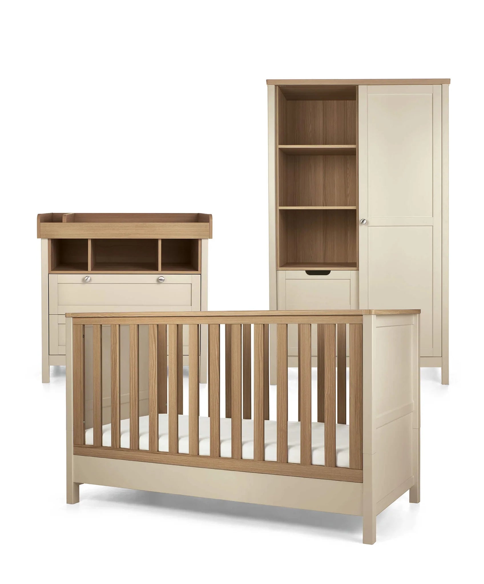 Mamas and papas atlas 3 piece nursery sales furniture set oak