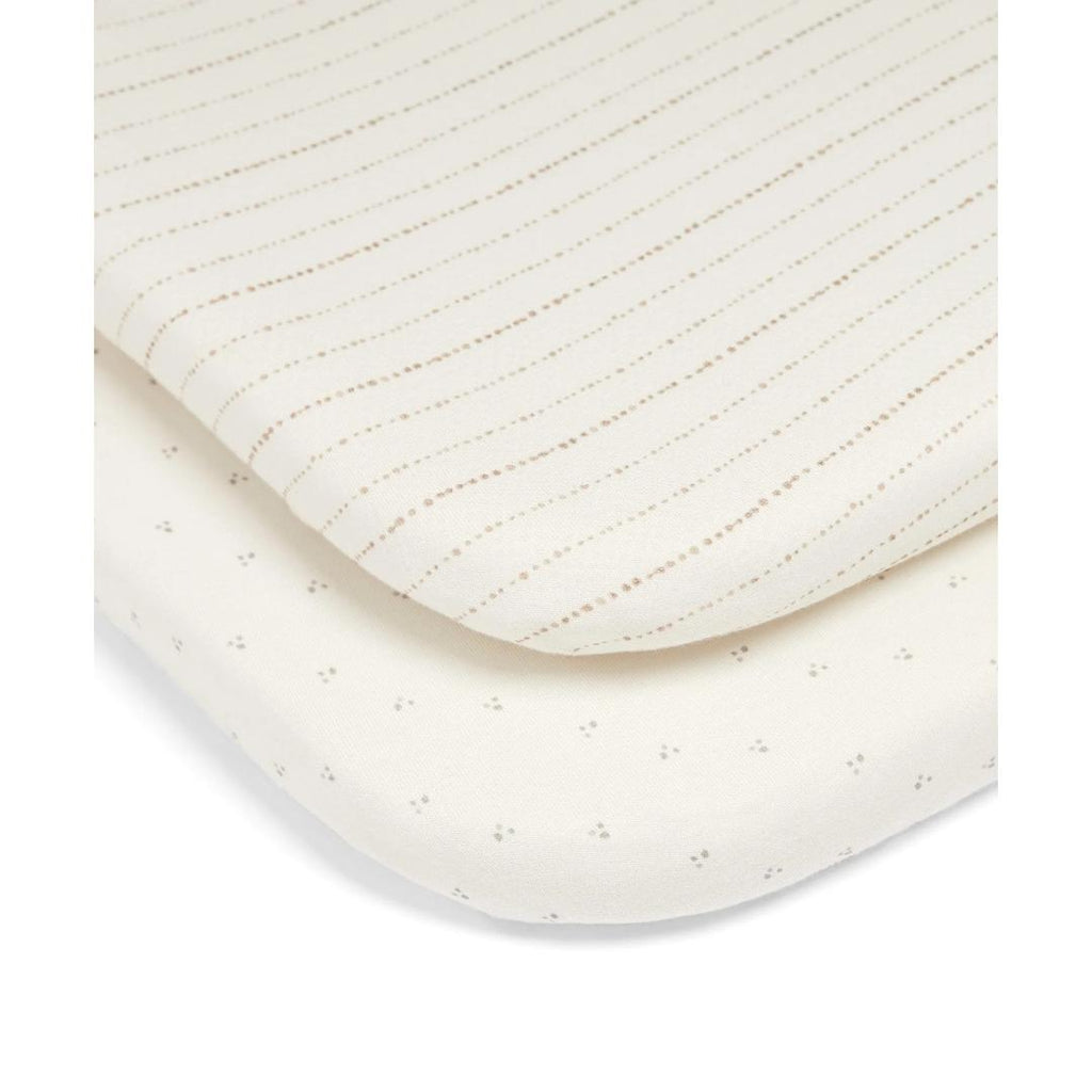 Mamas & Papas Lua Bedside Crib & Sheet Bunde - Fawn | Oat