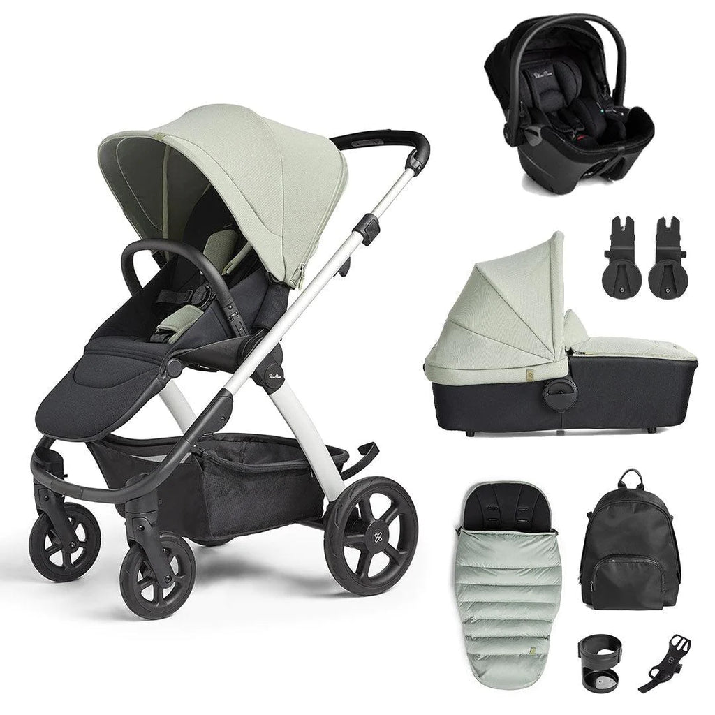 Silver Cross Tide 3-In-1 Pushchair + Dream Travel System - Sage