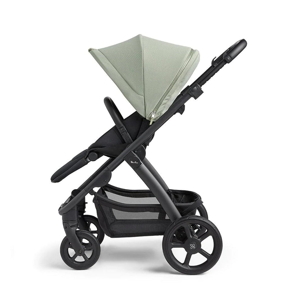Silver Cross Tide 3-In-1 Pushchair + Dream Travel System - Sage - Black Chassis
