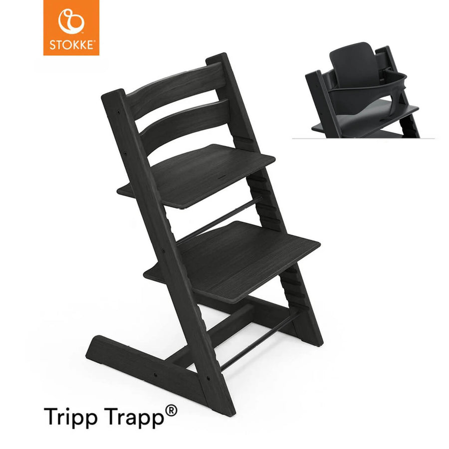 Stokke Tripp Trapp Highchair | Black (Free Baby Set)