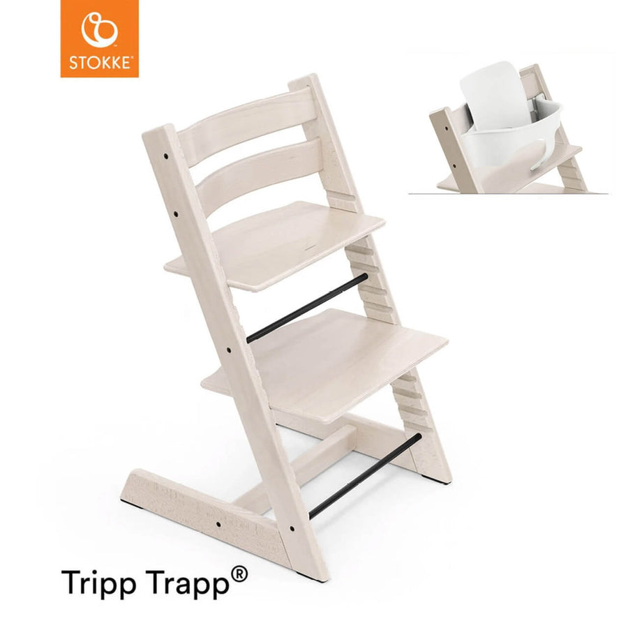 Stokke Tripp Trapp Highchair | Whitewash (Free Baby Set)