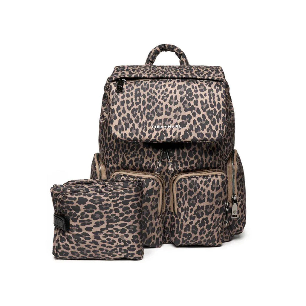 Tiba + Marl Alto Changing Backpack | Tonal Brown Leopard