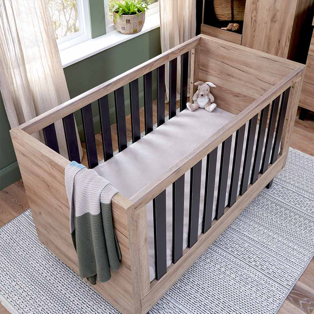 Tutti Bambini Como Cot Bed - Distressed Oak/Slate Grey