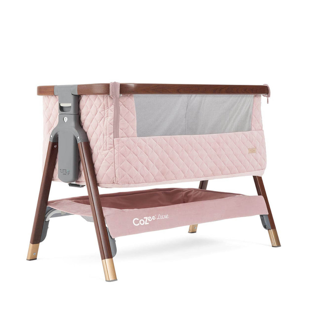 Tutti Bambini CoZee Luxe Bedside Crib - Blush Pink