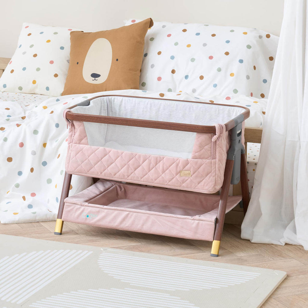 Tutti Bambini CoZee Luxe Mini Me Crib | Walnut/Blush