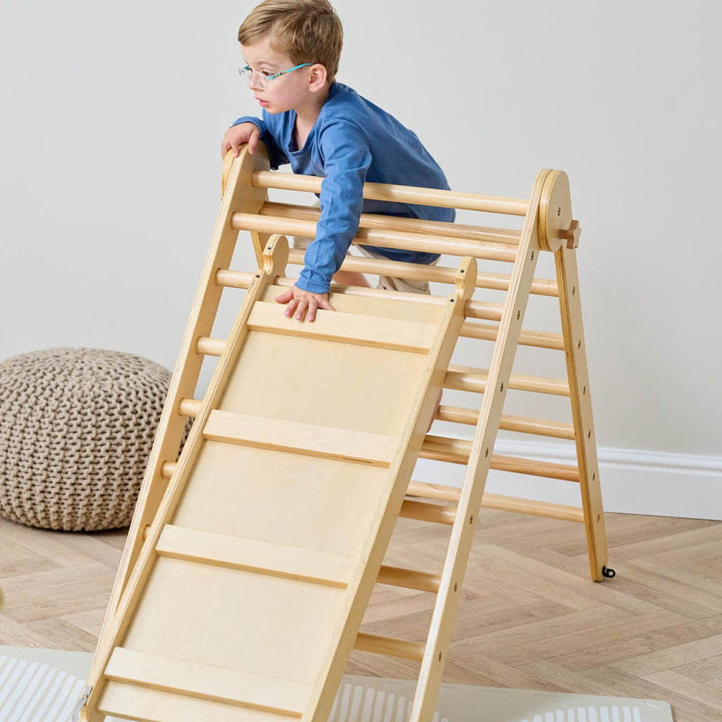 Tutti Bambini Scala Montessori 3 in 1 Pikler Climbing Frame with Climbing Wall | Natural