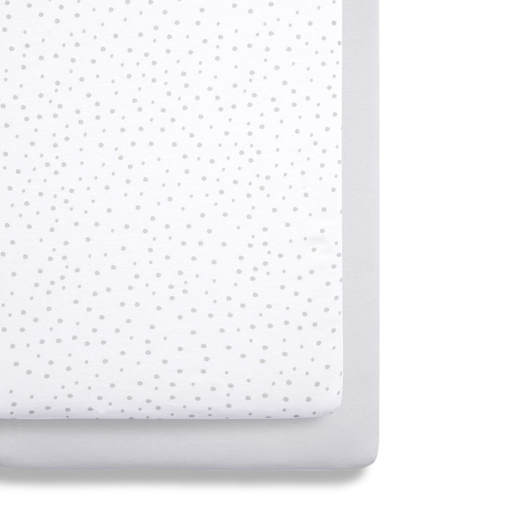 Snuz Crib 2 Pack Fitted Sheets - Grey Spots