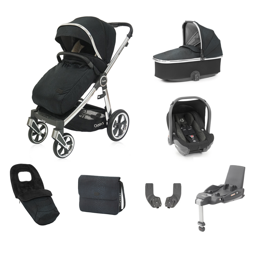 BabyStyle Oyster 3 Luxx Special Edition Travel System Bundle - Jurassic Black