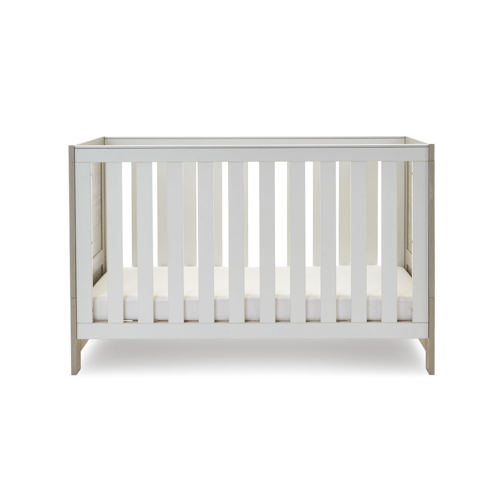 Obaby Nika Cot Bed - Grey Wash & White