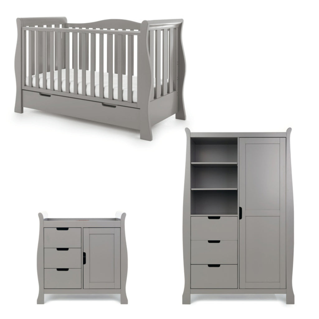 Obaby Stamford Luxe 3 Piece Room Set - Taupe Grey