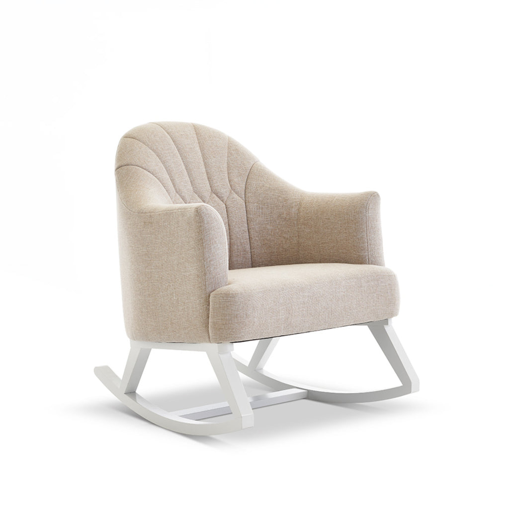 Obaby Round Back Rocking Chair – White/Oatmeal