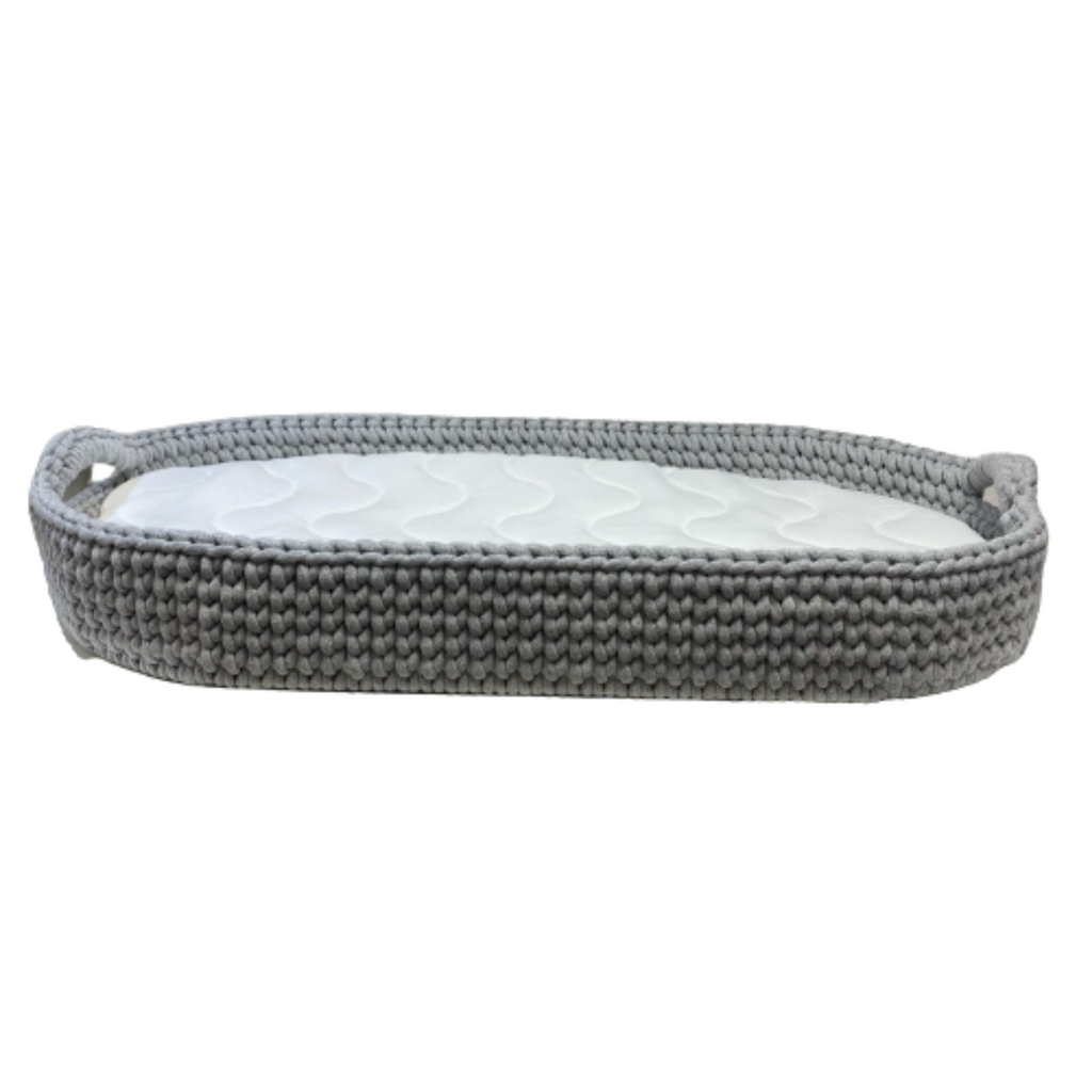 Crochet Changing Basket Bundle - Light Grey
