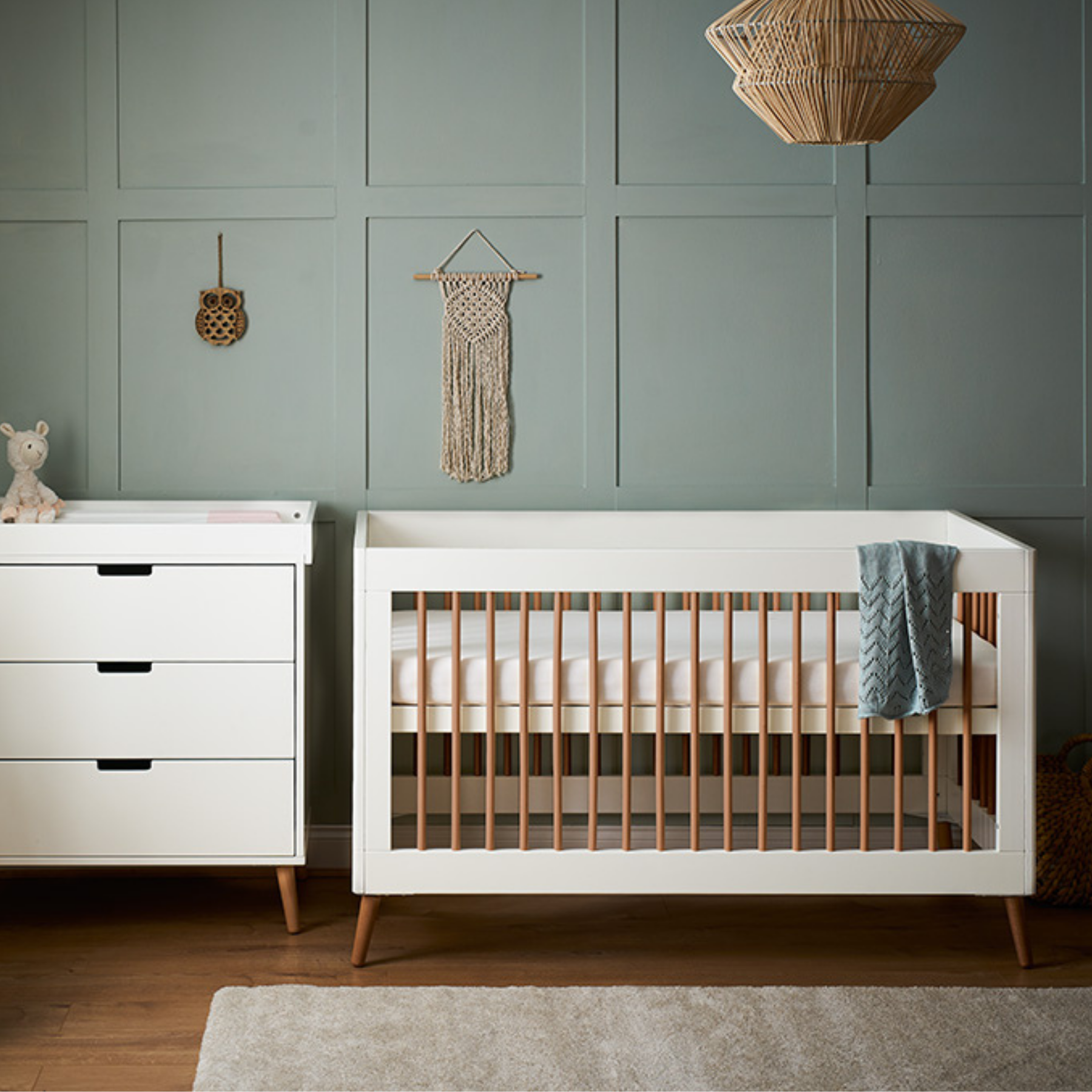 Obaby Maya 2 Piece Room Set White Natural