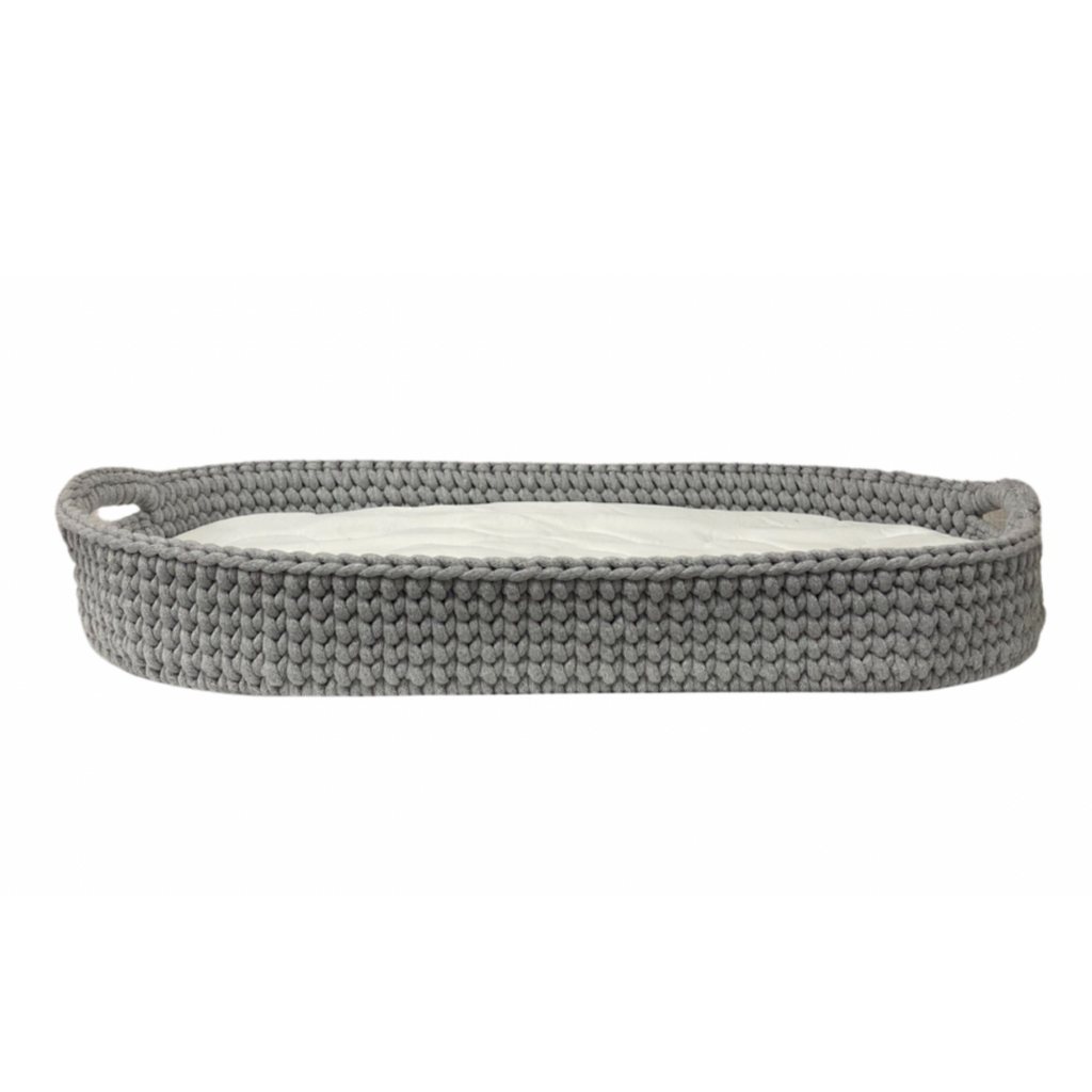Crochet Changing Basket Bundle - Silver Grey