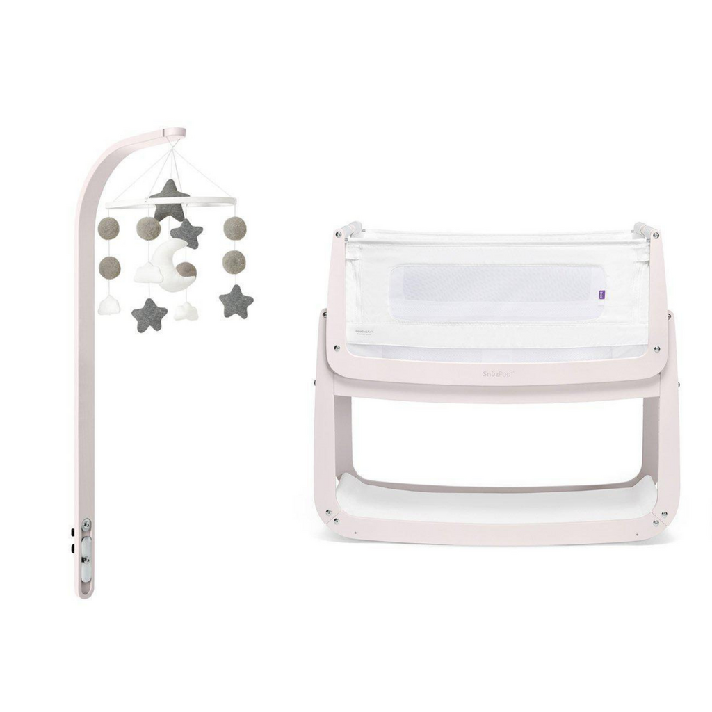 Snuzpod4 Bedside Crib & Baby Mobile - Rose White
