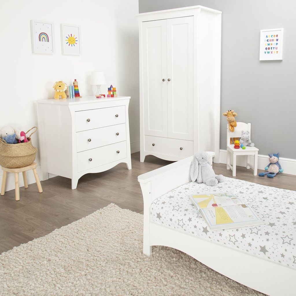 CuddleCo Clara 3 Piece Nursery Room Set - White