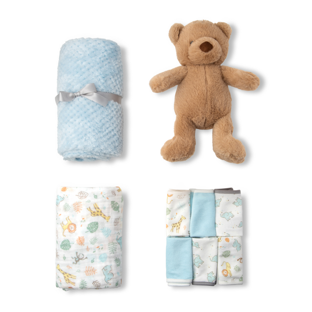 Little Linen Boxed Baby Gift Set - Safari Bear