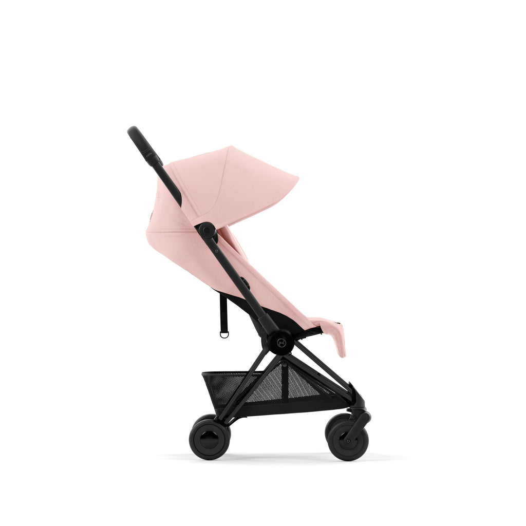 Cybex Coya Compact Stroller 2023 - Matt Black, Peach Pink
