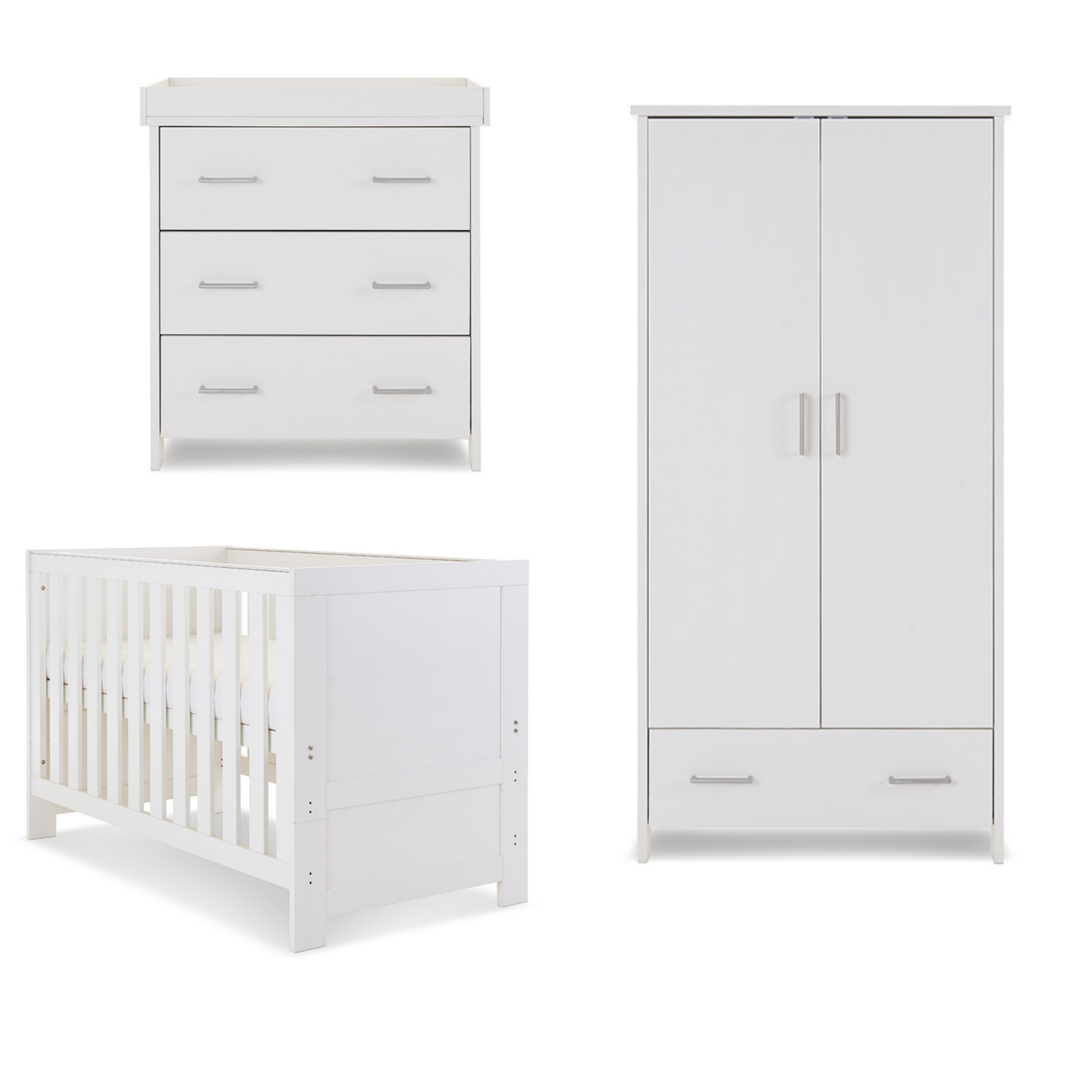 Obaby Nika 3 Piece Room Set White Wash