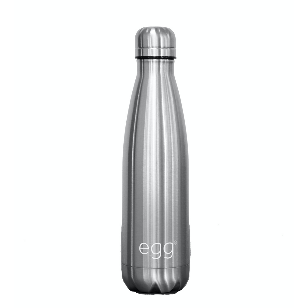 Egg Water Bottle - Brushed Steel