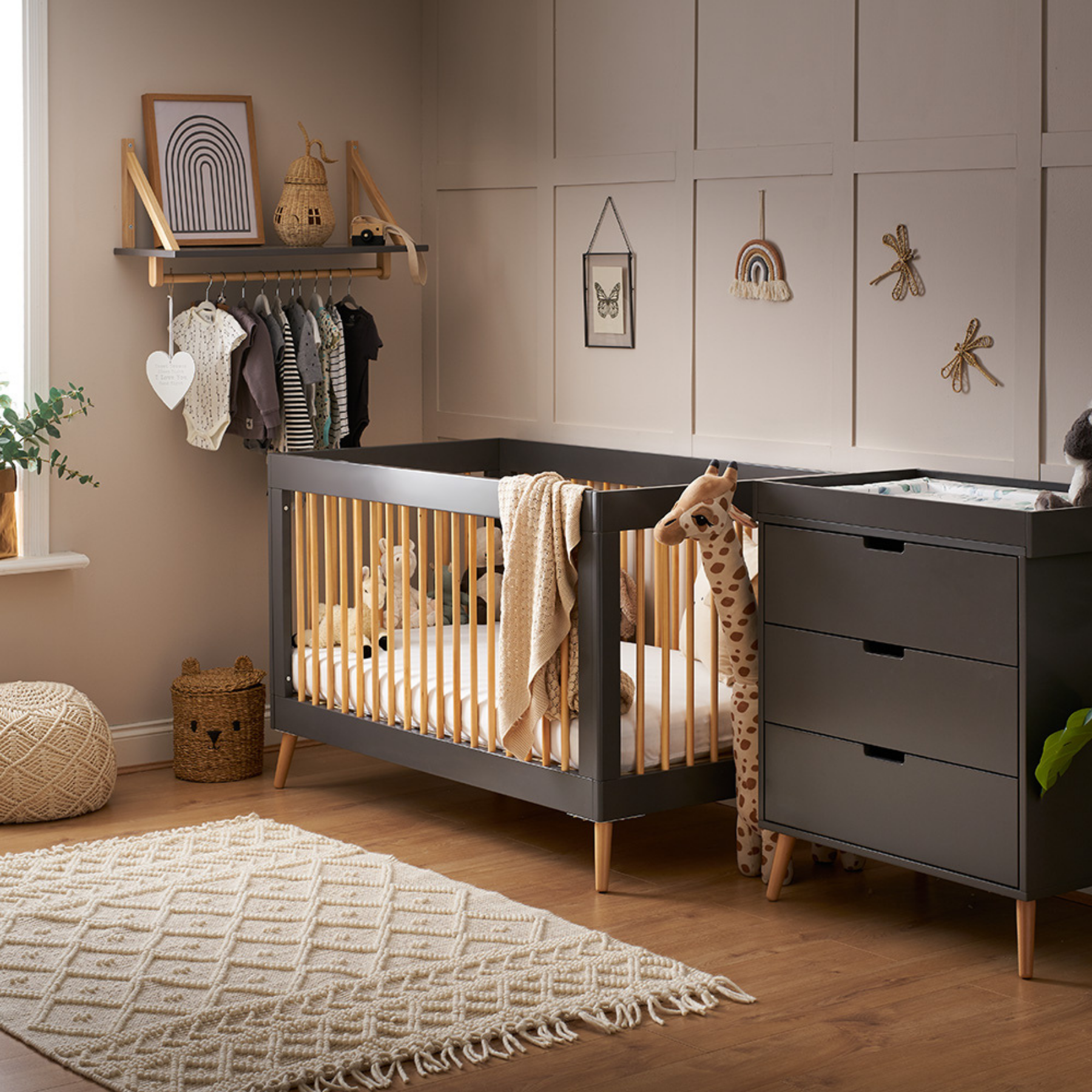 Obaby Maya 2 Piece Room Set Slate Natural
