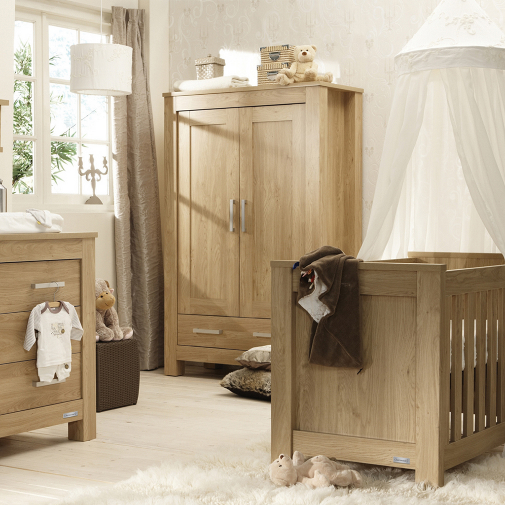 BabyStyle Bordeaux Cot Bed & Dresser - Oak - Beautiful Bambino