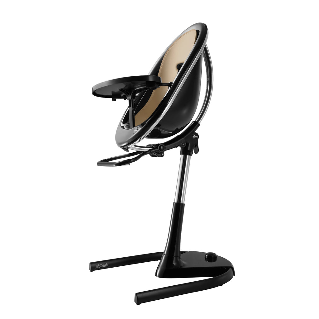 mima moon 3-in-1 Highchair - Black & Latte Seat Pod