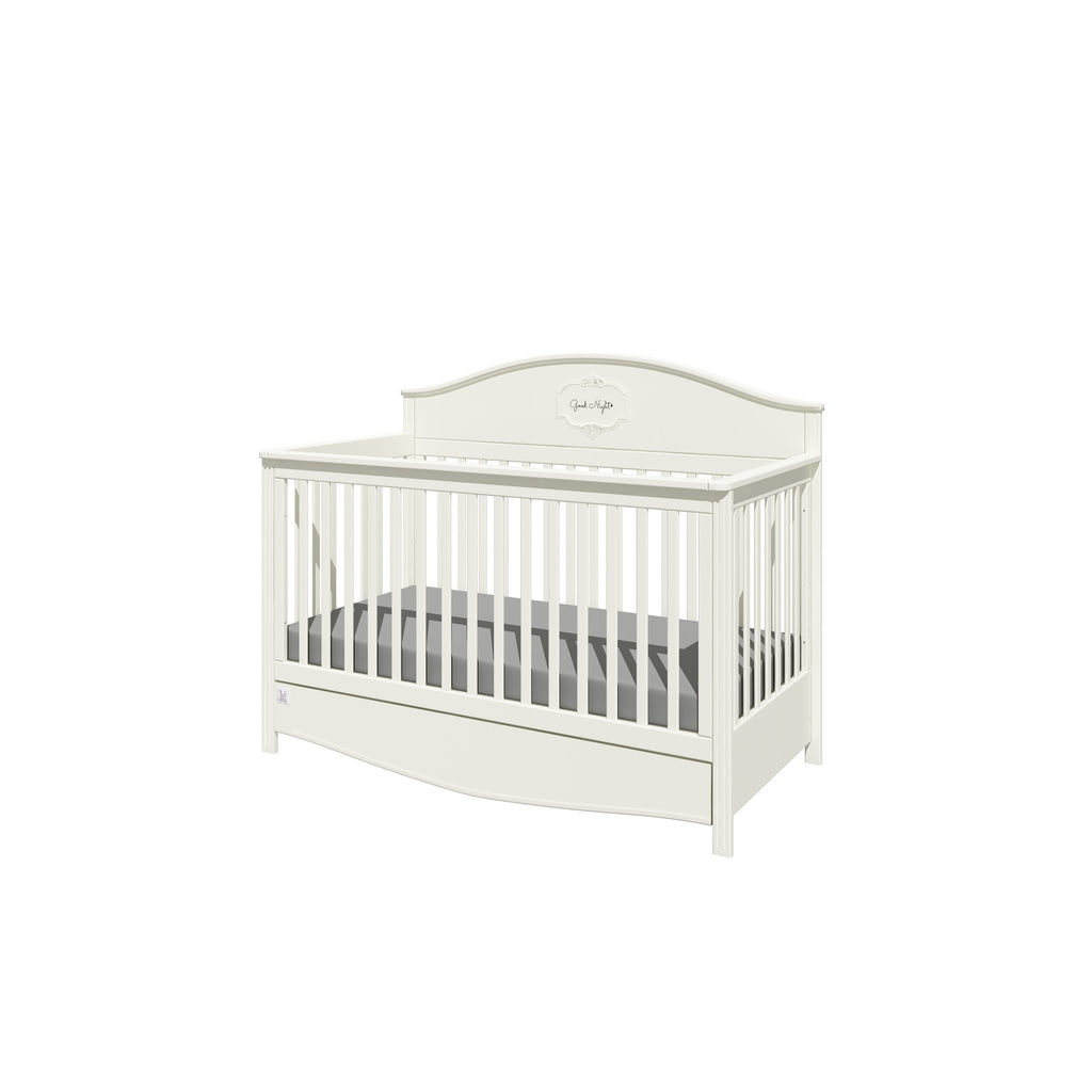 Good Night Cot Bed with Drawer - Pure - Beautiful Bambino