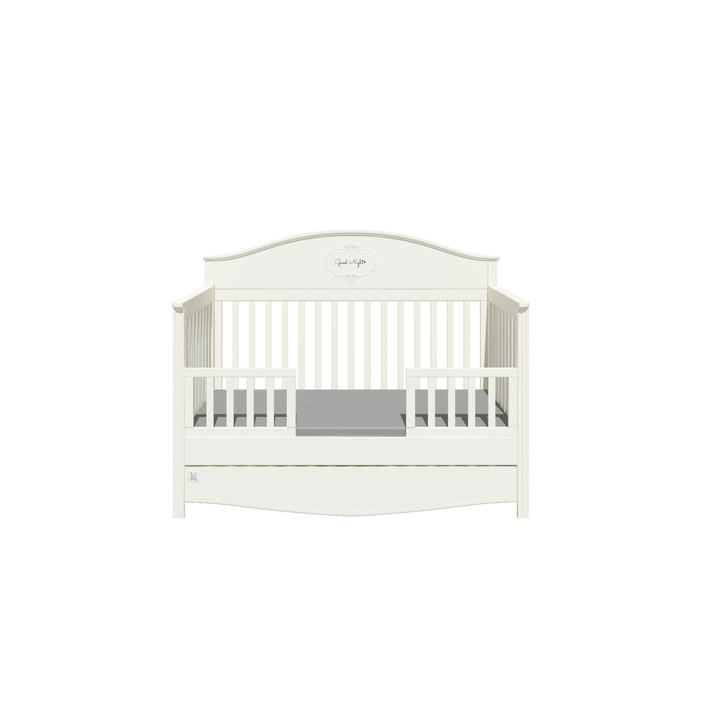 Good Night Cot Bed with Drawer - Pure - Beautiful Bambino