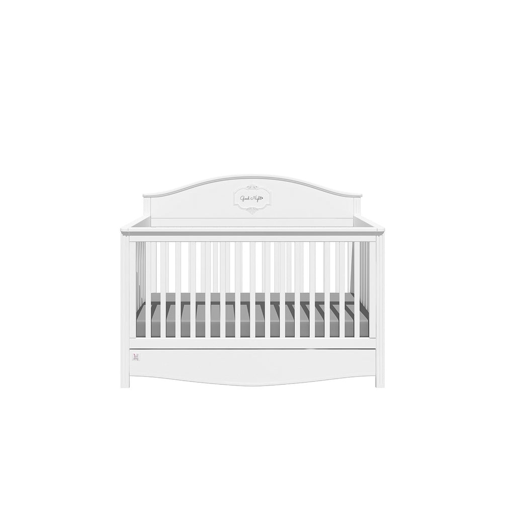 Good Night Cot Bed with Drawer - Snow - Beautiful Bambino