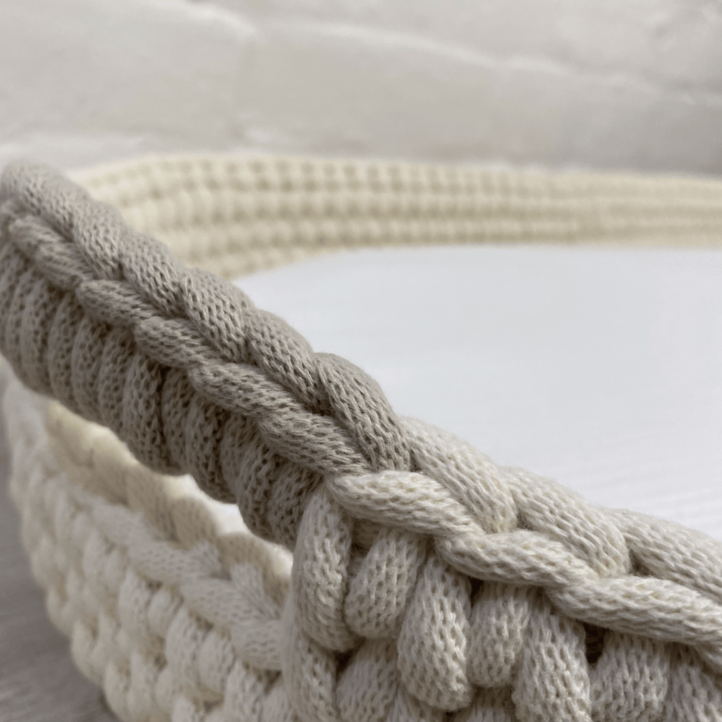 Crochet Changing Basket Bundle - Beige/Cream