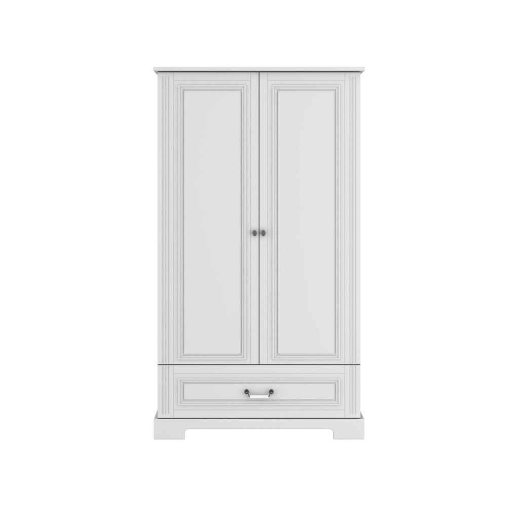 Ines 2-Door Tall Wardrobe - Elegant White