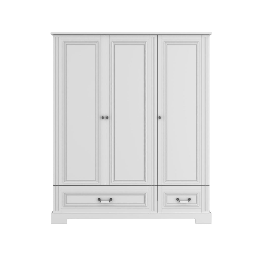 Ines 3-Door Wardrobe - Elegant White